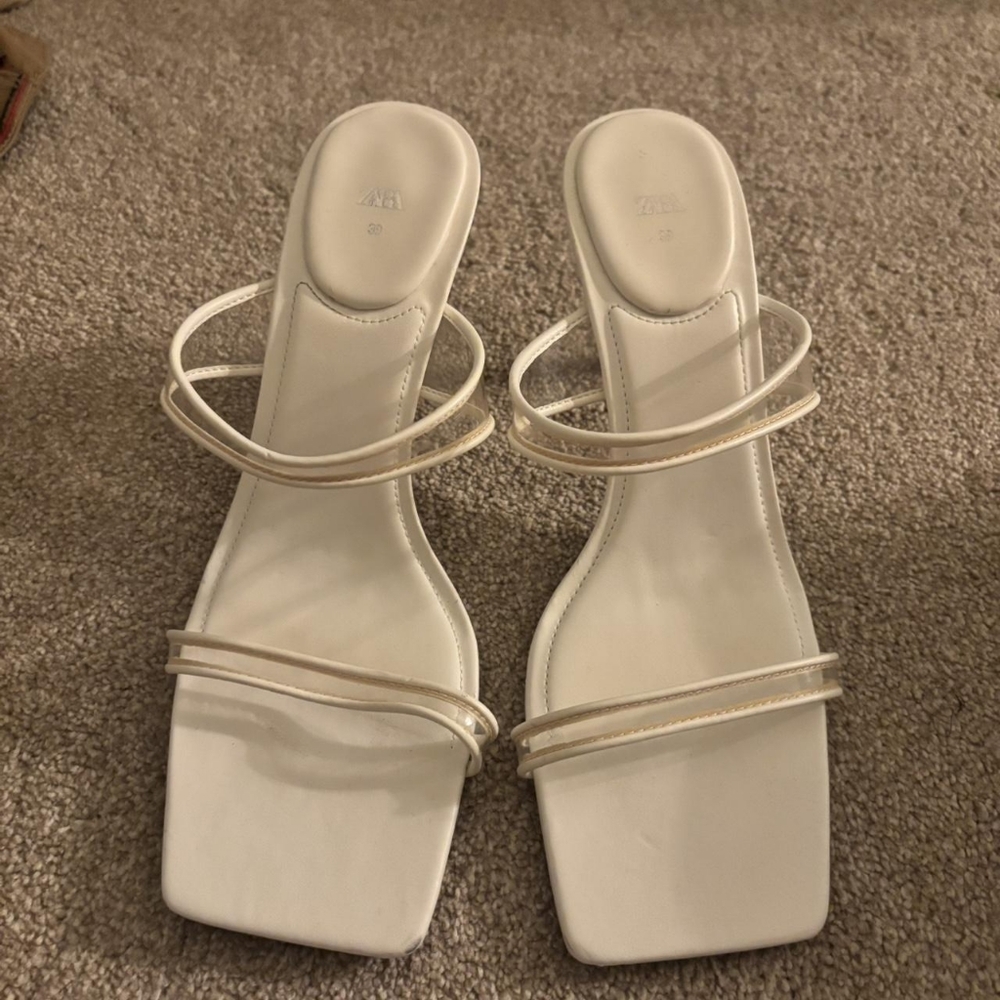 Zara Cream Strappy Sandals
